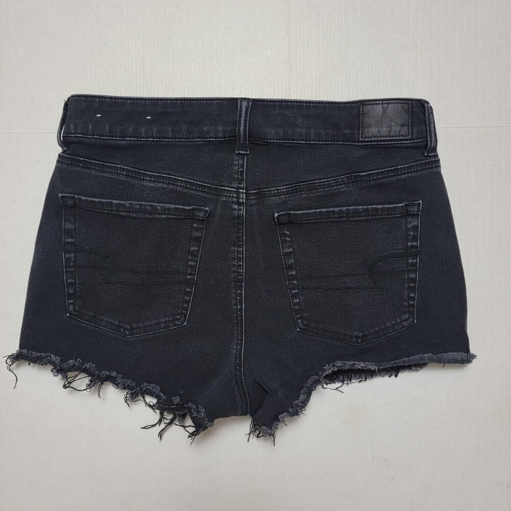 American Eagle Black Embroidered Hi Rise Shorts SZ 10 - Picture 2 of 5